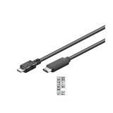 PremiumCord Kabel USB konektor C/male - USB 2.0 Micro-B/male, černý, 0,6m