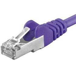 PremiumCord Patch kabel Cat6a S-FTP, AWG 26/7, délka 1m, fialová