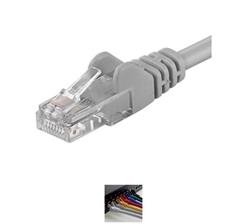 PremiumCord Patch kabel UTP RJ45-RJ45 level 5e 0.1m šedá
