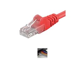 PremiumCord Patch kabel UTP RJ45-RJ45 level 5e 0.5m červená