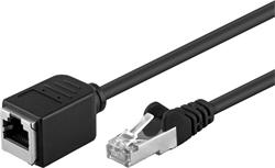 PremiumCord prodlužovací patch kabel FTP cat5E samec/samice RJ45-RJ45, délka 10m, černá