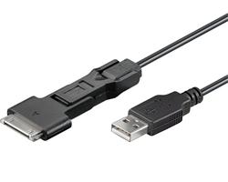 PremiumCord USB 2.0 propojovací kabel 3v1 s konektorem USB mini/micro/Apple 1m