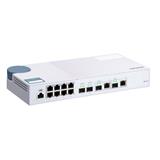 QNAP managovatelný switch QSW-M408-2C (12portu: 8x Gigabit port + 4x 10G SFP+ / 2x 10GbE kombo porty)
