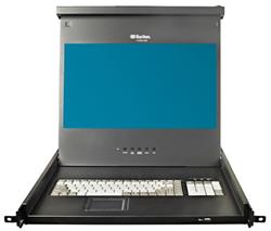 Raritan Industrial 17" LED backlit LCD KVM console with DVI/VGA, keyboard, touchpad, 1920 x 1080 resolution support, USB