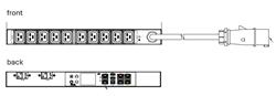 Raritan Outlet Metered/Switched PDU 1U, 10x C19; vstup: 1F/32A kabel 3m vidlice IEC 60309
