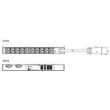 Raritan Outlet Metered/Switched PDU 1U, 10x C19; vstup: 1F/32A kabel 3m vidlice IEC 60309