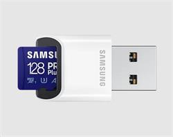 Samsung paměťová karta 128GB PRO Plus micro SDHC (č/z až 160/120MB/s) + USB adaptér