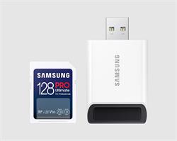 Samsung paměťová karta 128GB PRO ULTIMATE SDXC CL10 U3 V30 (č/z: až 200/130MB/s) + USB adaptér