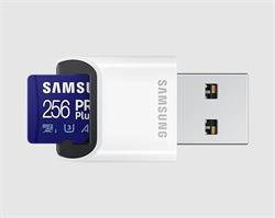 Samsung paměťová karta 256GB PRO Plus micro SDXC (č/z až 160/120MB/s) + USB adaptér