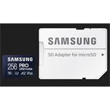 Samsung paměťová karta 256GB PRO Ultimate CL10 Micro SDXC Grade 3 (č/z: až 200/130MBs) + SD Adaptér