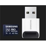 Samsung paměťová karta 256GB PRO Ultimate CL10 Micro SDXC Grade 3 (č/z: až 200/130MBs) + USB Adaptér