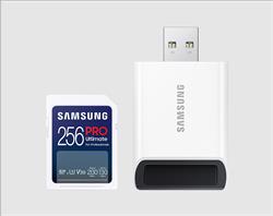 Samsung paměťová karta 256GB PRO ULTIMATE SDXC CL10 U3 V30 (č/z: až 200/130MB/s) + USB adaptér