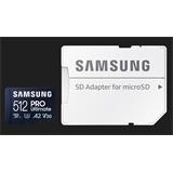 Samsung paměťová karta 512GB PRO Ultimate CL10 Micro SDXC Grade 3 (č/z: až 200/130MBs) + SD Adaptér