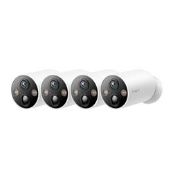 Smart Wire-Free Security Camera, 4-Pack SPEC:2K QHD (2560x1440), 2.4 GHz, 10000mAh rechargeable lithium-ion battery FEAT