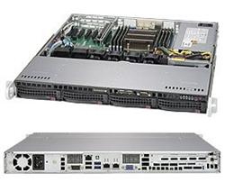 SUPERMICRO 1U server 1x LGA2011-3, iC612, 8x DDR4 ECC R, 4x SATA3 HS (3,5"),2x1GbE, 350W, IPMI