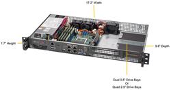 SUPERMICRO 1U server Epyc 3251(8C/16T), 4x RDIMM, 2x3.5 /4x2.5(opt) SATA3, 4x1GbT, 200W, IPMI