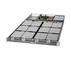 SUPERMICRO 1U SuperStorage Server 1xAtom C2750 (8-core), 4xDIMM DDR3 ECC.,12x Fix 3,5" LSI 2116 SW controller, 2x400W