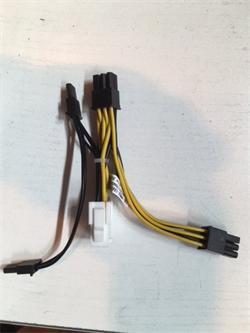 SUPERMICRO CPU 8 pin female(White) to GPU 6/6+2 pin male(Black) power adapter, 5cm, 16/ 20AWG