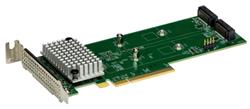 SUPERMICRO Low Profile 2x M.2 Hybrid NVMe/SATA RAID Carrier, PCIe4.0 x8