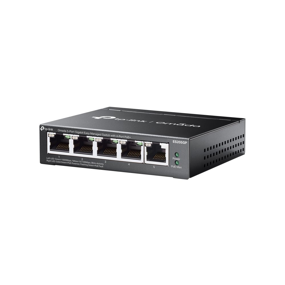 TP-link ES205GP Switch 5G, 4x PoE+ (65W), Easy Managed, Desktop