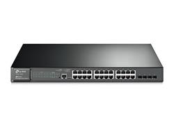 TP-LINK "JetStream™ 24-Port Gigabit L2+ Managed Switch with 4 10GE SFP+ SlotsPORT: 24× Gigabit RJ45 Ports, 4× 10G SFP+