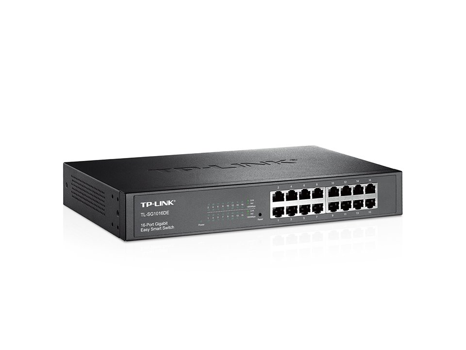 TP-link TL-SG1016DE Switch 16G, Easy Smart, kovový, VLAN, QoS, Rack