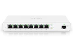 Ubiquiti Router UISP-R, 8x Gbit RJ45, 1x SFP port, 8x PoE výstup, PoE budget 110W, fanless, bílý