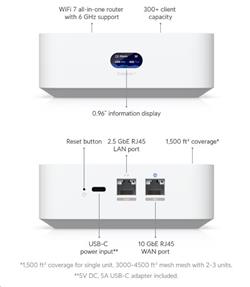 Ubiquiti UniFi Cloud Gateway, extrémně kompaktní 10G směrovač s integrovanou WiFi 7 (1 pack)