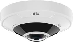 Uniview IP kamera Fisheye 2560x1944 (5Mpix), až 25 sn/s, H.265, obj. 1,4 mm (180°), PoE, DI/DO, 2x Mic., Smart IR 10m