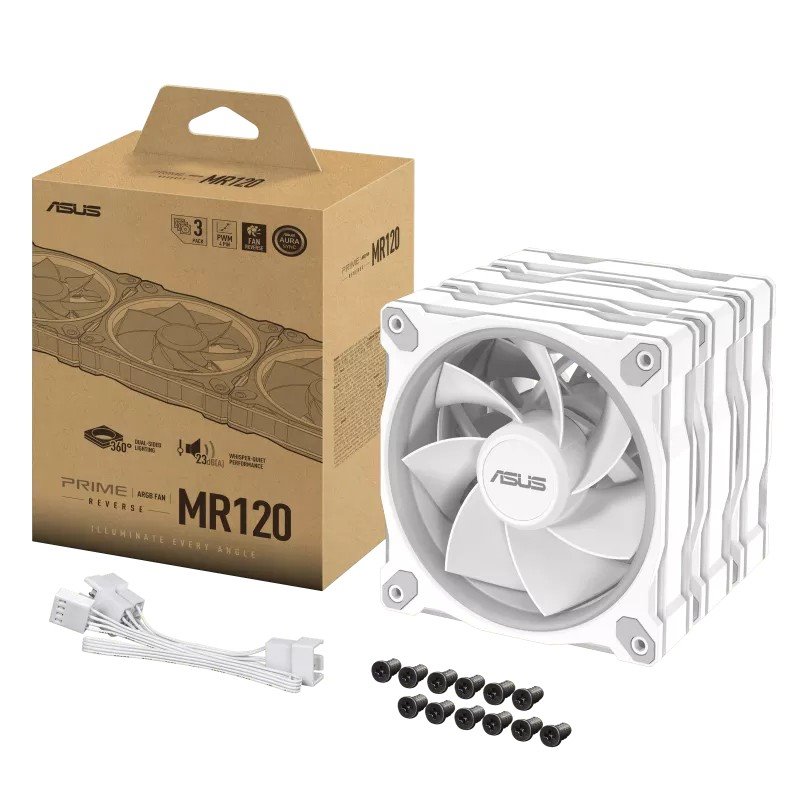 Ventilátor ASUS Prime MR120 FAN ARGB Reverse White 3pack