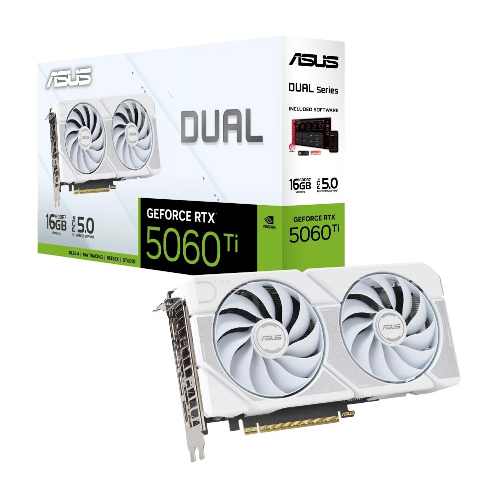 VGA ASUS Dual GeForce RTX 5060 Ti 16GB GDDR7 White