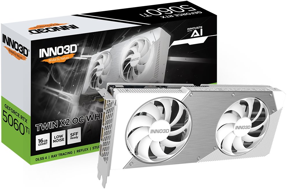 VGA INNO3D NVIDIA GeForce RTX 5060 Ti Twin X2 OC 16GB GDDR7, White