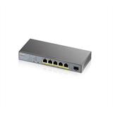 Zyxel GS1350-6HP, 6 Port managed CCTV PoE switch, long range, 60W, 802.3BT