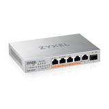 Zyxel XMG-105 5 Ports 2,5G + 1 SFP+, 4 ports 70W total PoE++ Desktop MultiGig unmanaged Switch